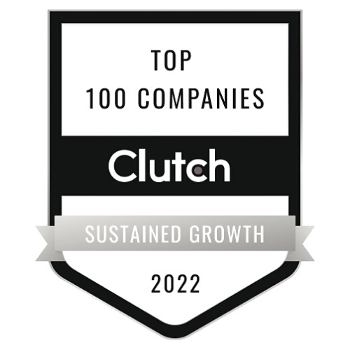 Clutch Top 100 Companies 2022 Award - Agency Jet Homepage